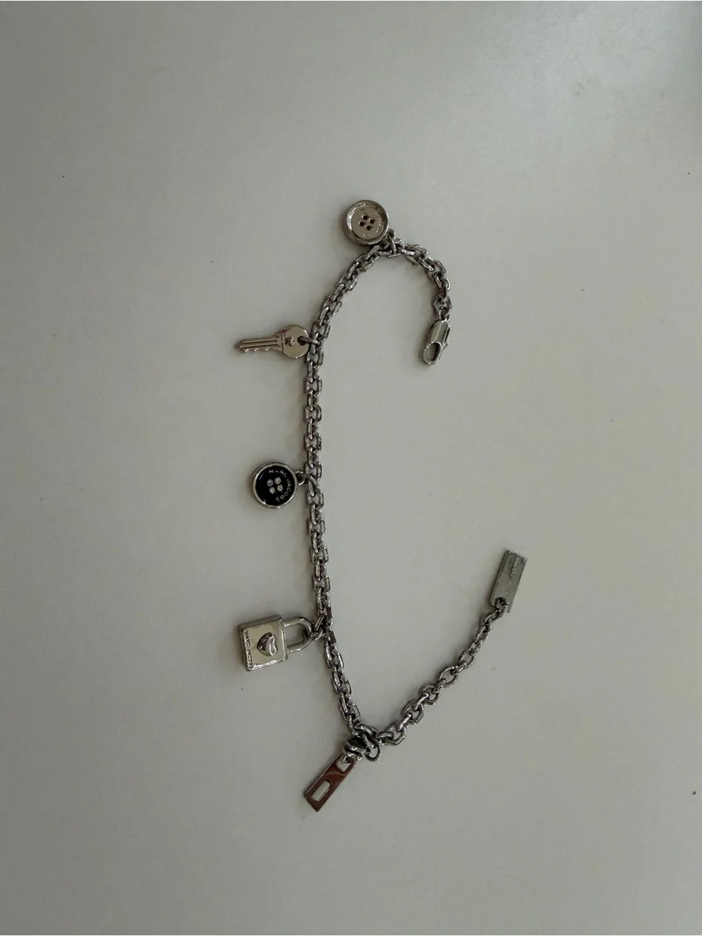 Marc Jacobs Silver-Tone Key & Lock Charm Bracelet